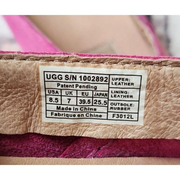 UGG Women's Sz. 8.5 Marrah Casual Pink/Purple Suede Leather Loafers - Picture 3 of 6